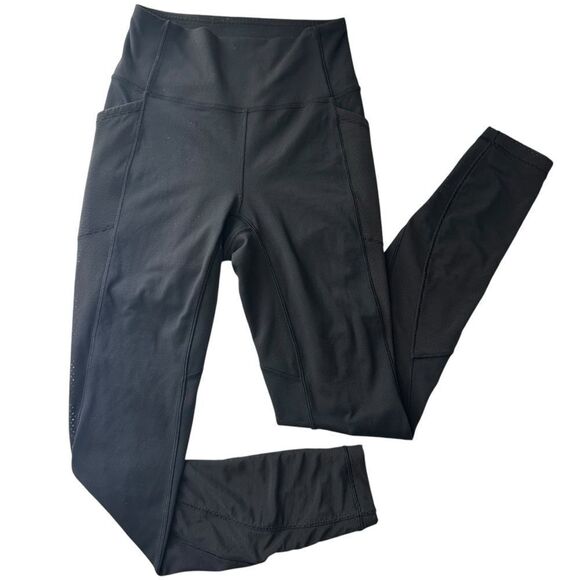 RARE Lululemon Fit Physique black high rise mesh fishnet pocket leggings size 2 - Picture 5 of 13